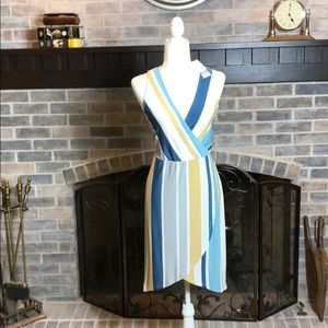 618 Multi color fake wrap dress. Medium